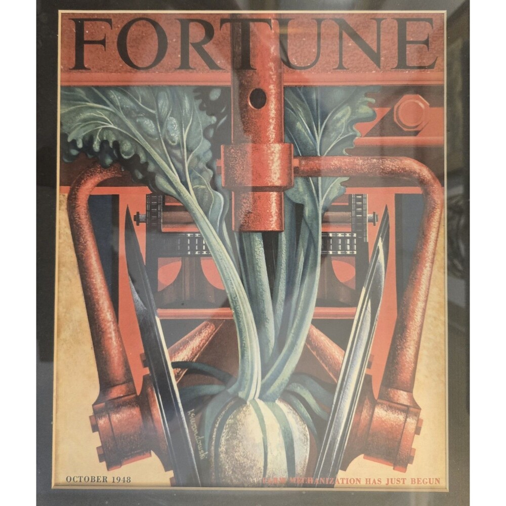 Fortune Magazine October 1948 Cover Edmund Lewandowski Framed & Matted 17.5x15.5 - Picture 2 of 4